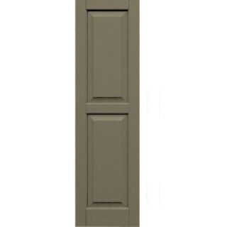 Winworks Wood Composite 15 in. x 53 in. Raised Panel Shutters Pair #660 Weathered Shingle 51553660