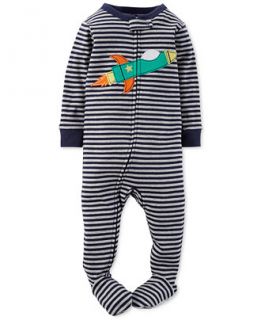 Carters Little Boys One Piece Footed Rocket Pajamas   Kids & Baby
