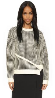 Opening Ceremony Mixted Stitch Zip Sweater