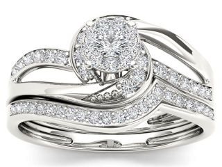 De Couer 10k White Gold 1/3ct TDW Diamond Composite Engagement Ring (H I, I2)