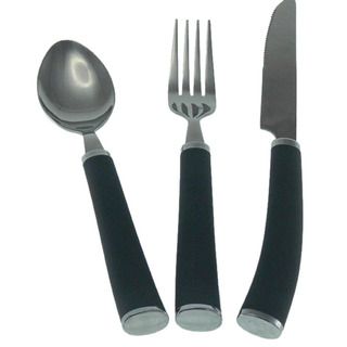 LeBrun French Cutlery Grey Ellipse Soft Feel Handle 24 Piece Set
