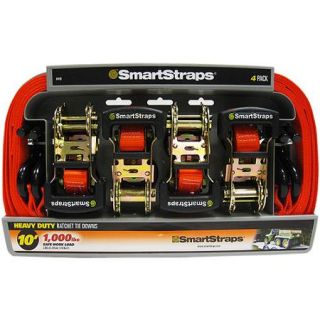 SmartStraps 10' 3000 lbs. Padded Ratchet, Orange 4 Pack