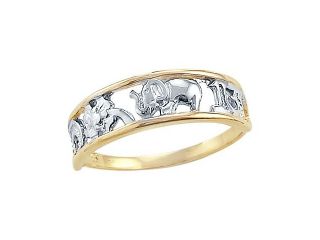 Animal Elephant Ring 14k Yellow Gold Band