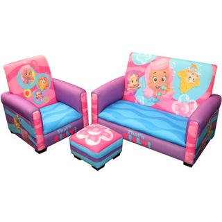 Nickelodeon Bubble Guppies That's Silly Toddler 3 Piece Sofa, Chair and Ottoman Set