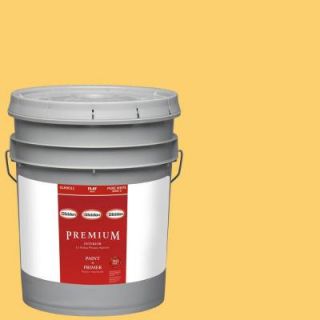 Glidden Premium 5 gal. #HDGY28 May Tulip Yellow Flat Latex Interior Paint with Primer HDGY28P 05F