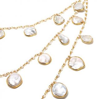 Rarities: Fine Jewelry with Carol Brodie Freshwater Coin Pearl 3 Strand 24 1/2"   7563594