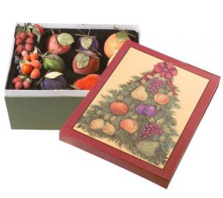 Set of 39 Beaded Fruit Ornaments in Decorative Box by Valerie —