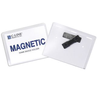 Line Products Magnetic Style Name Badge Kit, Clear, 4x3, 20 per box