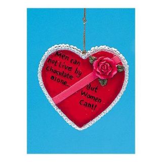 Heart Chocolate Box With Funny Saying Christmas Ornament