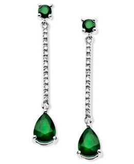 Emerald (1 9/10 ct. t.w.) and Diamond Accent Drop Earrings in 14k