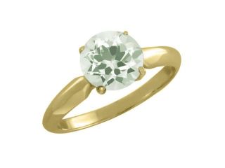 1.70 Ct Round Green Amethyst 14K Yellow Gold Ring