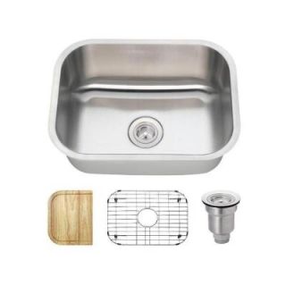 MR Direct All in One Undermount Stainless Steel 23 in. Single Bowl Kitchen Sink 2318 18 ENS