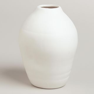 Round White Organic Style Vase