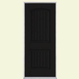 Masonite 32 in. x 80 in. Cheyenne 2 Panel Painted Smooth Fiberglass Prehung Front Door with No Brickmold 20392