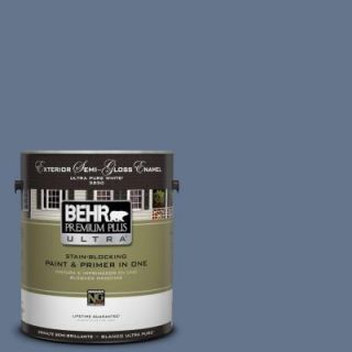 BEHR Premium Plus Ultra 1 gal. #BXC 75 Saltbox Blue Semi Gloss Enamel Exterior Paint 585301