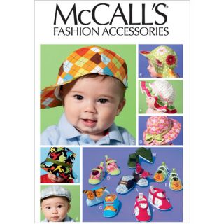 McCall's Pattern Infants' Hats and Soft Shoes, All Sizes