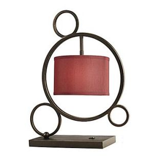 Woodbridge Cirque 20.5 H Table Lamp with Drum Shade; Maroon