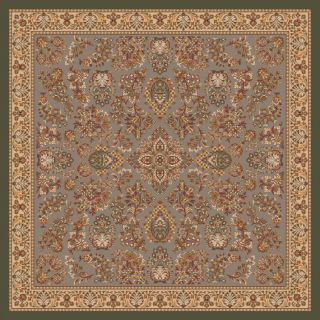 Milliken Halkara Square Green Transitional Tufted Area Rug (Common: 8 ft x 8 ft; Actual: 7.58 ft x 7.58 ft)