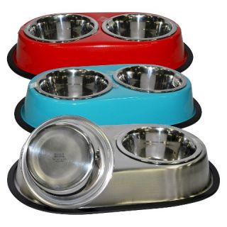 Double Dinner Dog Bowls 28 oz   Colors May Vary