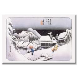 Hiroshige Night Snow at Kambara (Kambara Yoru No Yuki) Canvas Art