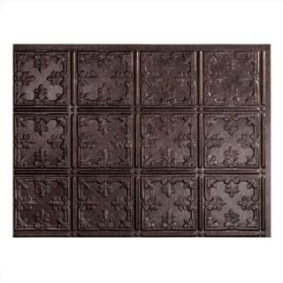 Fasade 24 in. x 18 in. Traditional 10 PVC Decorative Backsplash Panel in Smoked Pewter B57 27