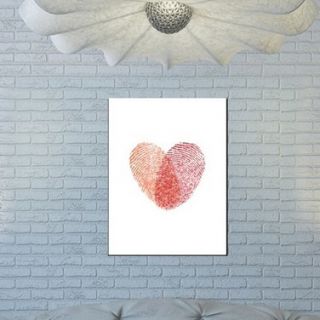 Americanflat Love Heart Fingerprints Graphic Art on Gallery Wrapped