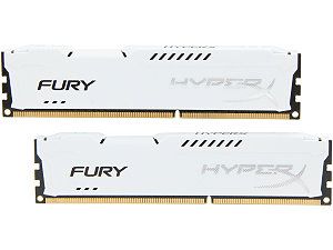 HyperX Fury White Series 8GB (2 x 4GB) 240 Pin DDR3 SDRAM DDR3 1333 (PC3 10600) Desktop Memory Model HX313C9FWK2/8