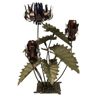 Desert Steel Passion Flower with Three Torches Verdigris