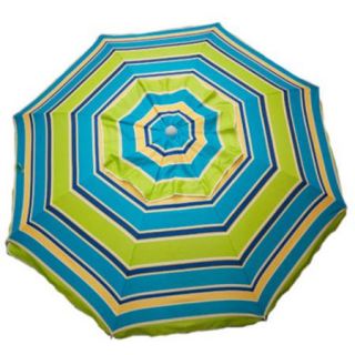 DestinationGear 7' Beach Umbrella Lime Stripe With Travel Bag