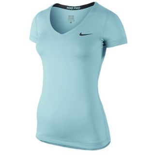 Nike Pro Shortsleeve V Neck T Shirt   Womens   Training   Clothing   Game Royal/Black