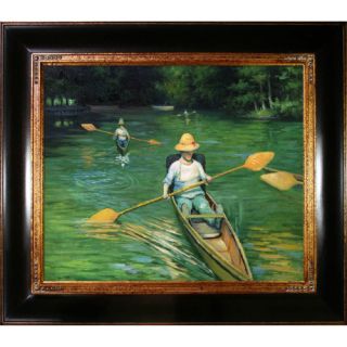 Tori Home Skiffs on the Yerres by Caillebotte Framed Hand Painted Oil