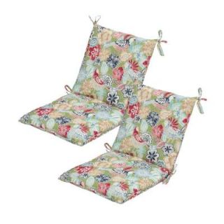Hampton Bay Jean Floral Mid Back Outdoor Chair Cushion (2 Pack) 7410 02002000