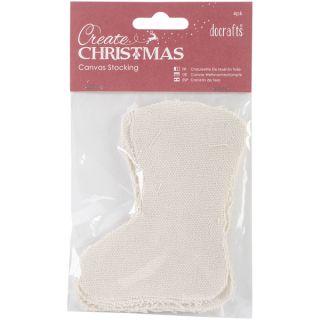Papermania Create Christmas Canvas Stockings 4/Pkg Natural   16711411