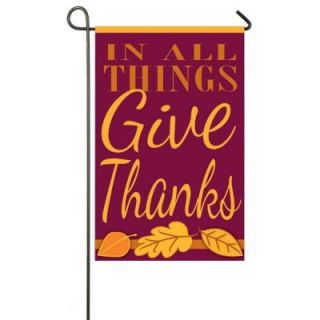 Evergreen 1 ft. x 1 1/2 ft. Applique In All Things Give Thanks 2 Sided Garden Flag 168250