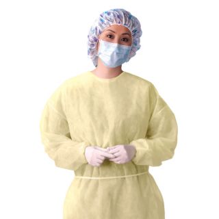 Medline Isolation Gown Lightweight Yellow XL (Pack of 50)