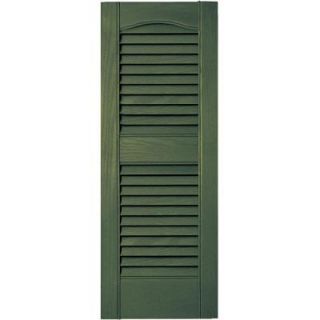 Builders Edge 12 in. x 31 in. Louvered Vinyl Exterior Shutters Pair in #283 Moss 010120031283