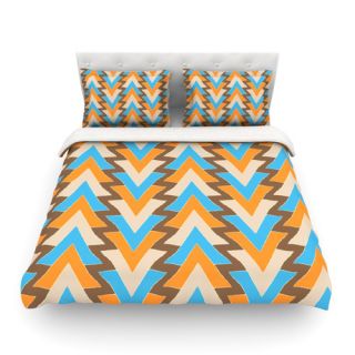 My Triangles by Julia Grifol Light Cotton Duvet Cover by KESS InHouse