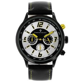 Christian Van Sant Men's Speedway Watch with Silver and Yellow Dial