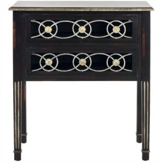 Safavieh Patricia Birch and Iron Side Table in Dark Brown   AMH4050A