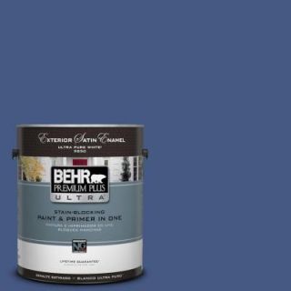 BEHR Premium Plus Ultra 1 gal. #M540 7 Optimum Blue Satin Enamel Exterior Paint 985301