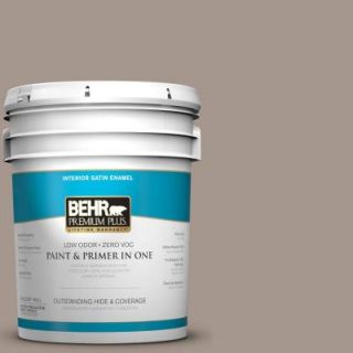 BEHR Premium Plus 5 gal. #N220 4 Shiitake Satin Enamel Interior Paint 740005