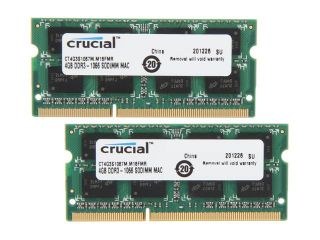 Crucial 8GB (2 x 4GB) DDR3 1066 (PC3 8500) Unbuffered Memory for Mac Model CT2K4G3S1067M