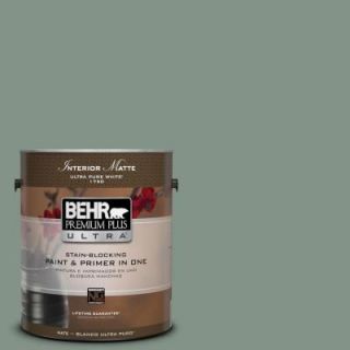 BEHR Premium Plus Ultra 1 gal. #460F 4 Wethersfield Moss Flat/Matte Interior Paint 175401