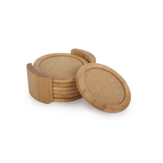 Piece Classic Round Coaster Set by Core Bamboo