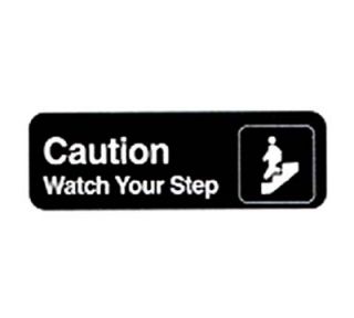Vollrath 4544 Caution/Watch Your Step Sign   3x9" White on Black