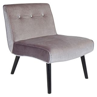 LumiSource Vintage Crush Accent Chair   Silver Velvet