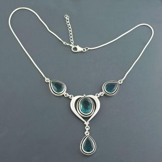 Sterling Silver 24ct Apatite Necklace (India)