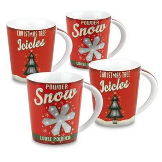 Konitz Vintage Christmas 13 oz. Snow and Icicles Mug (Set of 4)