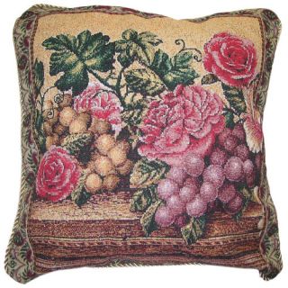 DaDa Bedding Parade of Fruit and Rose Woven Pillow Cover
