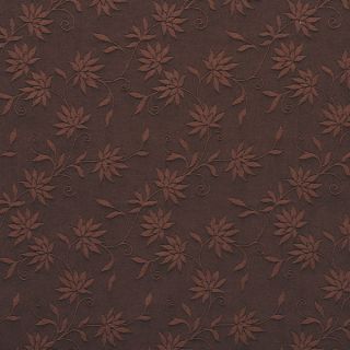 C130 Brown Floral Linen Look Upholstery Window Treatment Fabric by the